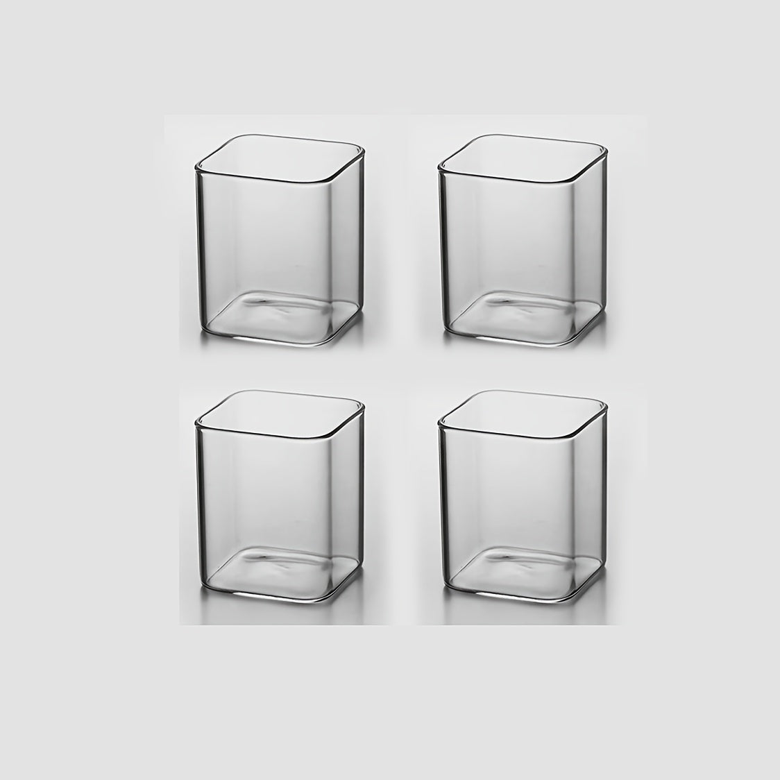 6pcs/4pcs/2pcs Square Drinking Glass Transparent Modern Glassware Cocktail Coffee Juice Beer Mixing Glasses (8.45oz 13.53oz 16.91oz), Best for Christmas