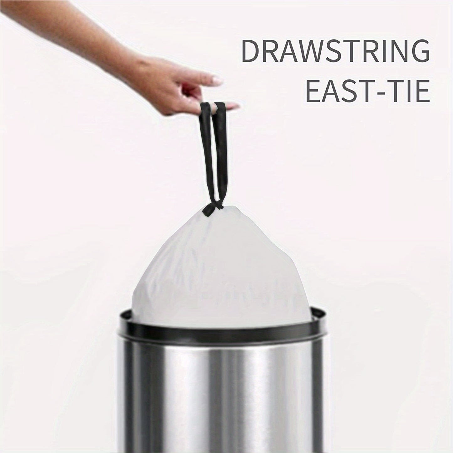 3 Rolls, 45pcs Per Roll, Small Drawstring Trash Bags for 4-Gallon Containers, Plastic Liners for Garbage Cans, Suitable for Bathrooms, Restrooms, Bedrooms, And Office Toilets.