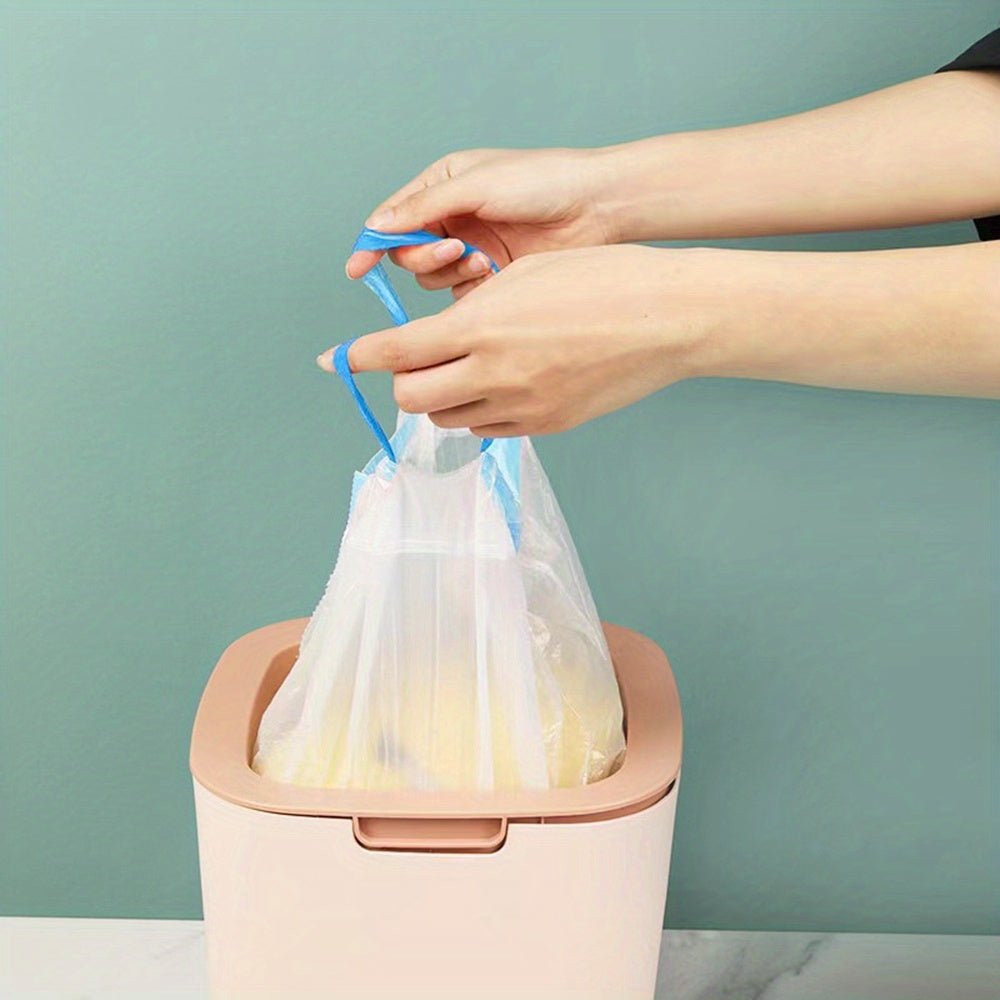 3 Rolls, 45pcs Per Roll, Small Drawstring Trash Bags for 4-Gallon Containers, Plastic Liners for Garbage Cans, Suitable for Bathrooms, Restrooms, Bedrooms, And Office Toilets.