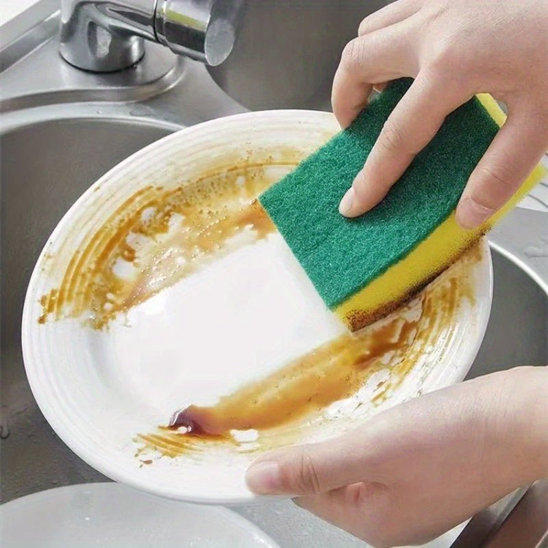 18/36pcs Multi-Purpose Kitchen Cleaning Sponges - High Absorbency, Rust & Oil Removal, Double-Layer Design, Suitable for Utensils, Cookware, and Furniture