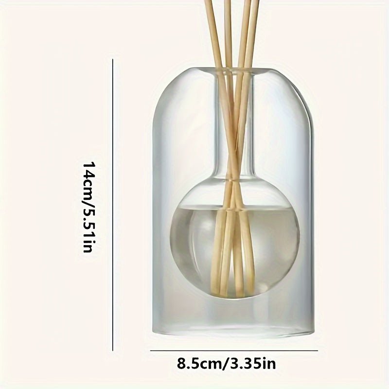 1 Elegant Portable Essential Oil Diffuser & Decorative Container - Battery-Free, No Power Required, Safe for Pets &, Spherical/Bottle-Shaped Diffuser with Vertical Lines, Home/Office/Bedroom Diffuser for (Oil Not Included), D