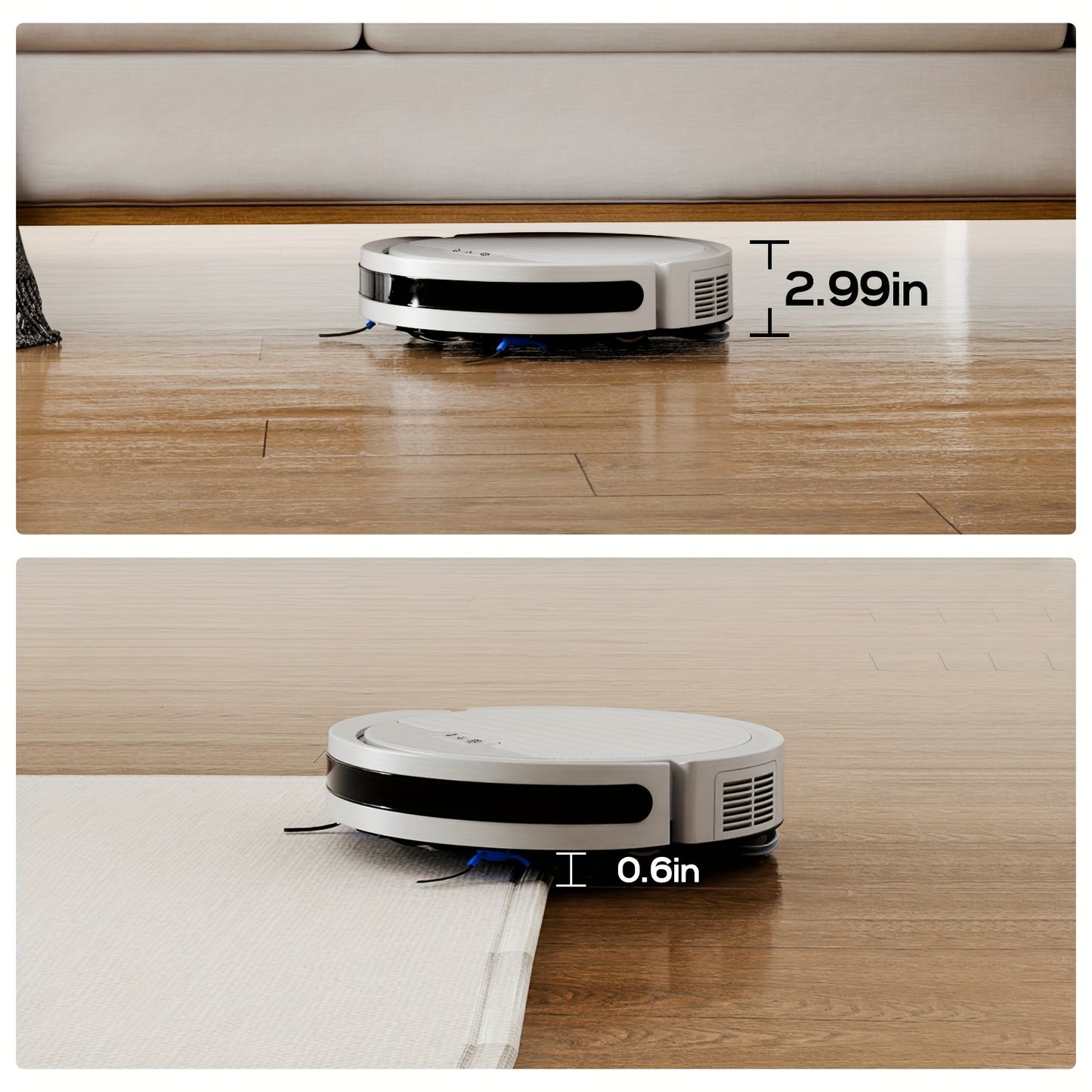 Robotic Vacuum Cleaner And Mop Combo, 5000Pa Strong Suction, Multiple Cleaning Modes, 2in 1 Robot Vacuum Cleaner, APP/Remote/Alexa Voice Control, Automatic Self-Charging, Ideal for Pet Hair, Hard Floor And Low-Pile Carpet, Ro