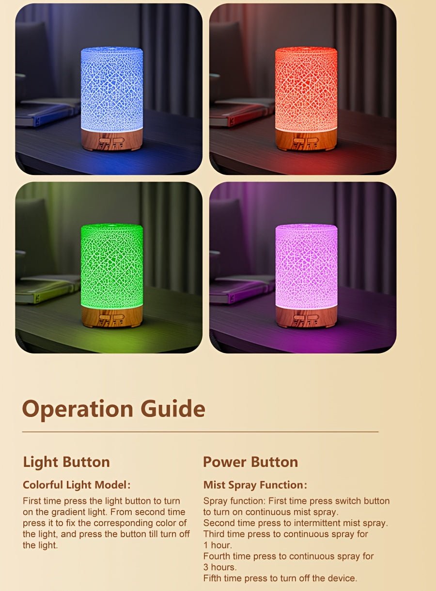 Soundwave technology Essential Oil Diffuser & Air Humidifier with Color-Changing LED Light, Auto Shut-Off, Quiet Operation, 5.07oz Large Tank, Modern Purple///White/Black Design for Home, Office, Bedroom, Living Room - - Devi