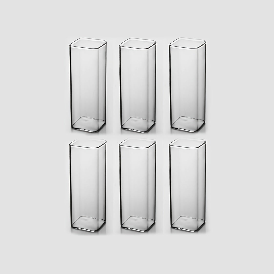 6pcs/4pcs/2pcs Square Drinking Glass Transparent Modern Glassware Cocktail Coffee Juice Beer Mixing Glasses (8.45oz 13.53oz 16.91oz), Best for Christmas