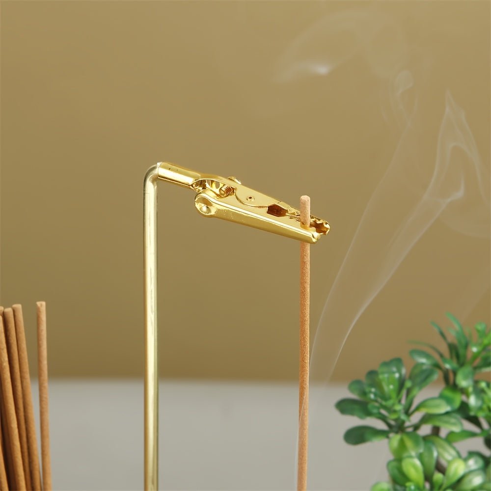 2-in-1 Incense Candle Stand Anti Fly Ash Incense Burner Detachable Glass Ash Plate Incense Candle Storage 2-in-1 Meditation Yoga Incense Furniture Home Ornament (Multi functional Design Creative Gift), Perfect for Thanksgivin