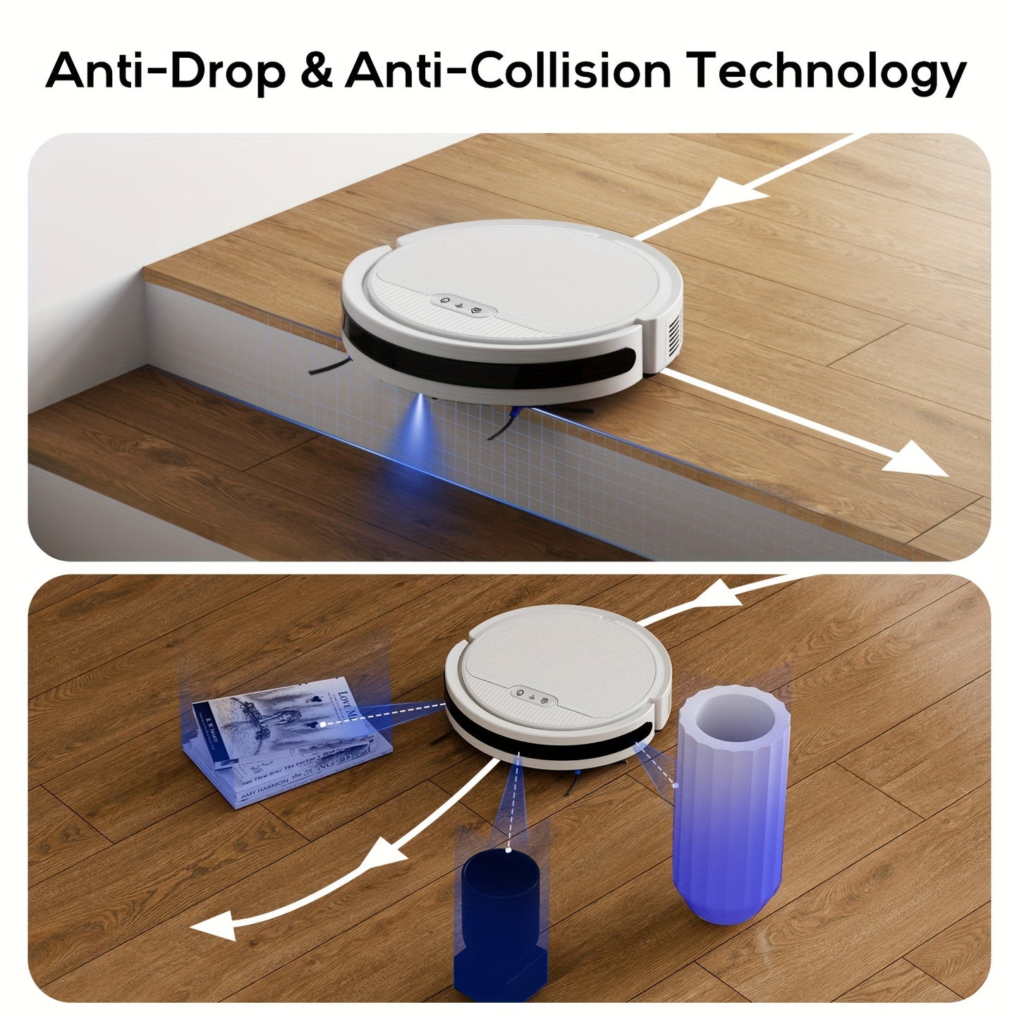 Robotic Vacuum Cleaner And Mop Combo, 5000Pa Strong Suction, Multiple Cleaning Modes, 2in 1 Robot Vacuum Cleaner, APP/Remote/Alexa Voice Control, Automatic Self-Charging, Ideal for Pet Hair, Hard Floor And Low-Pile Carpet, Ro
