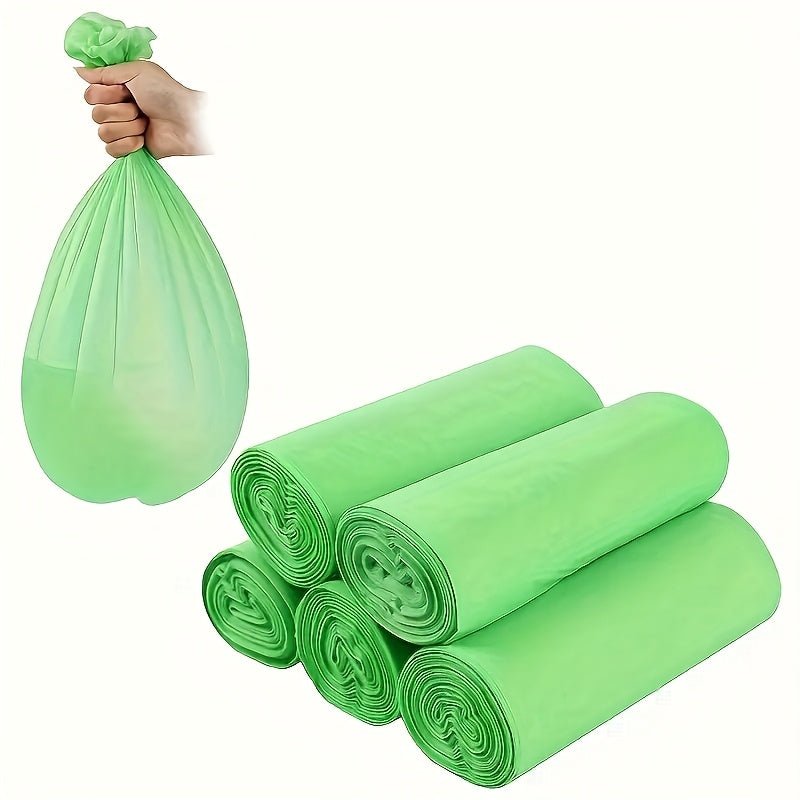 50pcs/2 Rolls, 4-5 Gallon Capacity, Odorless, Extra Thick & Leakproof Green Trash Bags, Heavy-Duty, 20L Household Garbage Bags
