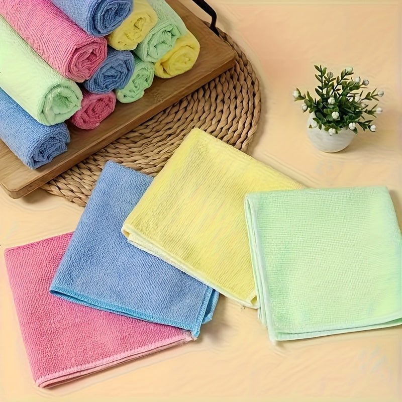 2pcs Options: 20/10pcs Multi-Purpose Microfiber Cleaning Cloths, Reusable & Quick-Dry Towels for Kitchen, Yard, and Commercial Use - Washable Gift Set