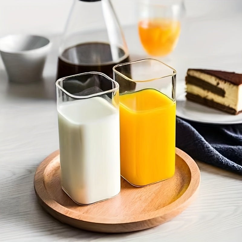 6pcs/4pcs/2pcs Square Drinking Glass Transparent Modern Glassware Cocktail Coffee Juice Beer Mixing Glasses (8.45oz 13.53oz 16.91oz), Best for Christmas