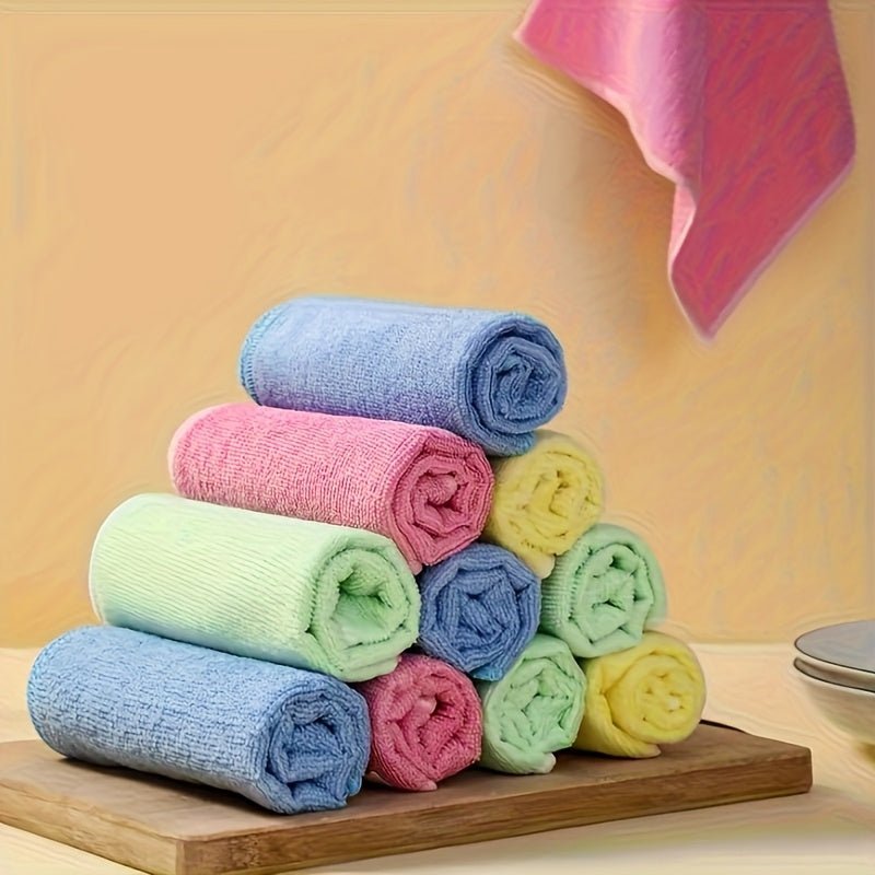 2pcs Options: 20/10pcs Multi-Purpose Microfiber Cleaning Cloths, Reusable & Quick-Dry Towels for Kitchen, Yard, and Commercial Use - Washable Gift Set