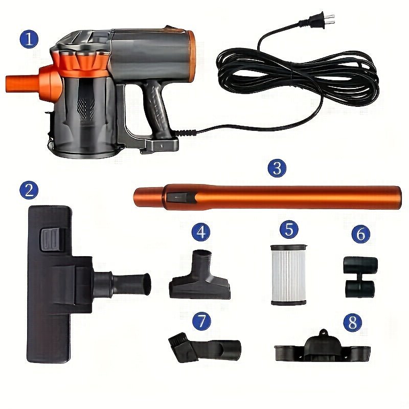 1pc, 110V Vacuum Cleaner 18KPA Wet&Dry 600W High Power Vacuum Cleaner, Portable Household Low Noise Handheld Vacuum For Pet Hair, Hard Floor And Carpet, 4-in-1 Lightweight Handheld Rod Vacuum Cleaner
