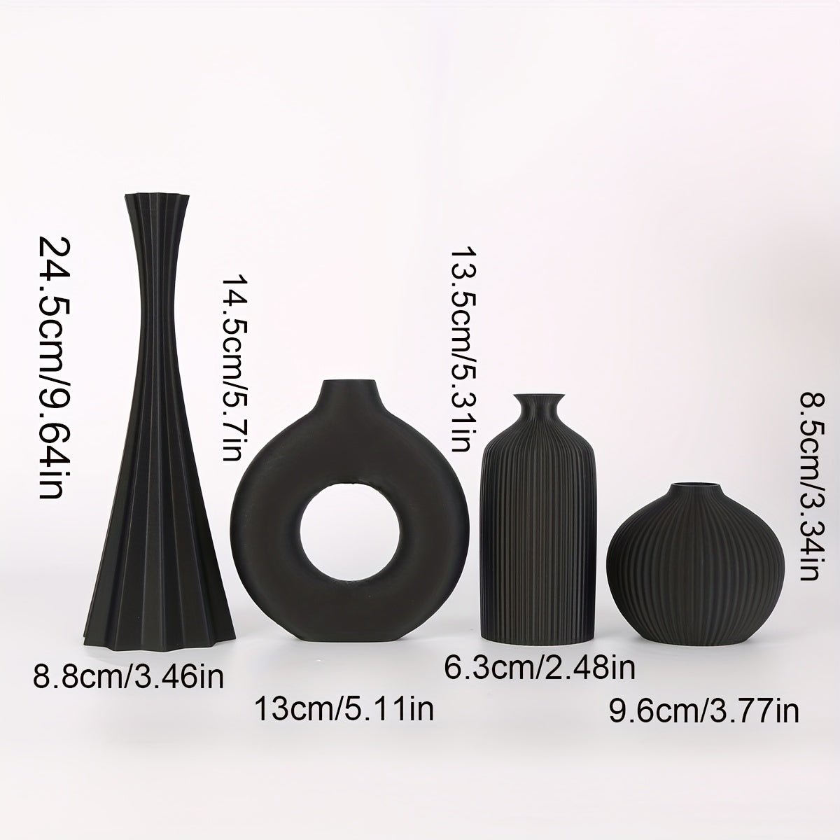 4pcs Bohemian style vase set, round plastic vase, suitable for dry flower bouquets, home and office desktop decoration, suitable for holiday gifts, vases