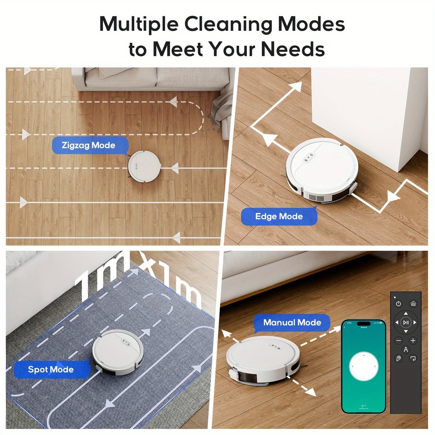 Robotic Vacuum Cleaner And Mop Combo, 5000Pa Strong Suction, Multiple Cleaning Modes, 2in 1 Robot Vacuum Cleaner, APP/Remote/Alexa Voice Control, Automatic Self-Charging, Ideal for Pet Hair, Hard Floor And Low-Pile Carpet, Ro