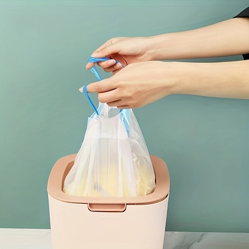 3 Rolls, 45pcs Per Roll, Small Drawstring Trash Bags for 4-Gallon Containers, Plastic Liners for Garbage Cans, Suitable for Bathrooms, Restrooms, Bedrooms, And Office Toilets.