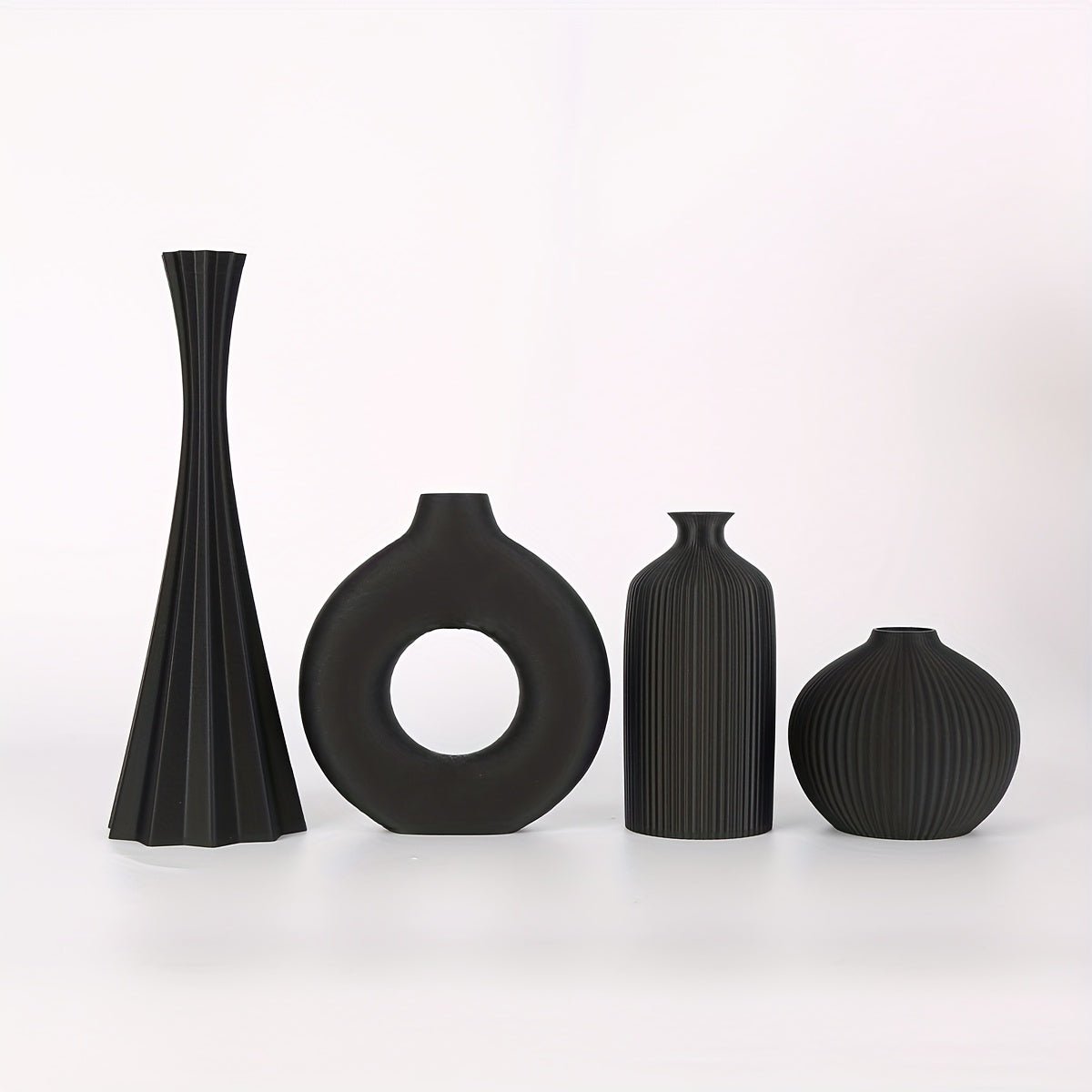 4pcs Bohemian style vase set, round plastic vase, suitable for dry flower bouquets, home and office desktop decoration, suitable for holiday gifts, vases