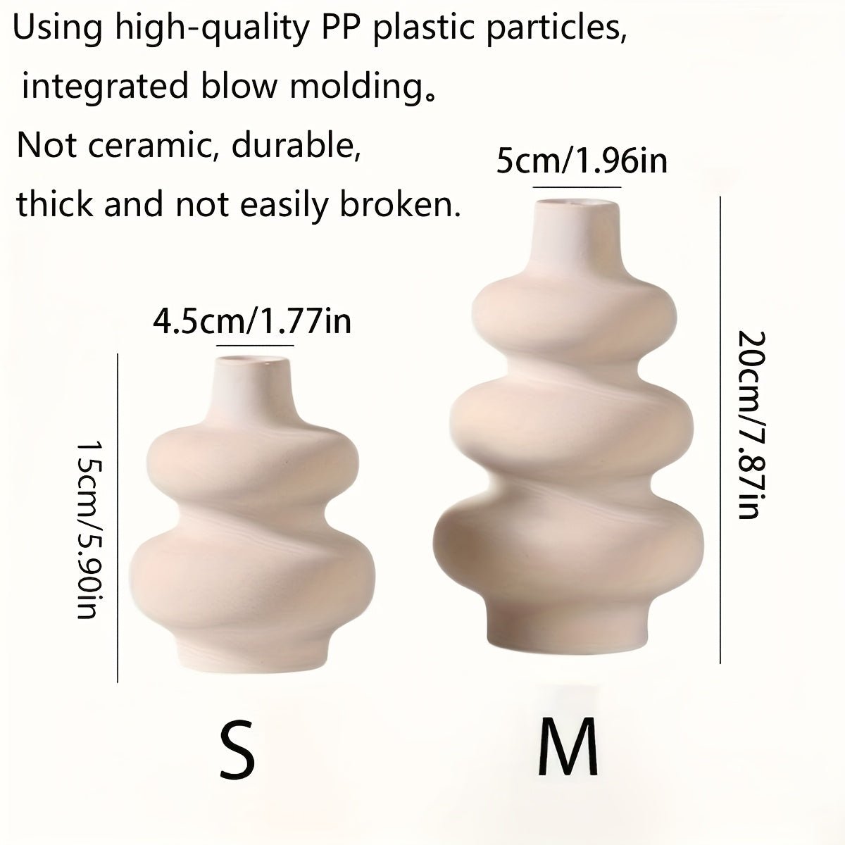 Modern Minimalist Spiral Vase - Durable Plastic Cylindrical Flower Vase with Elegant White Twist Design, Versatile Home & Office Decor Centerpiece for Fresh/C Artificial Flowers, Maintenance-Free Modern Art Decorative Accent