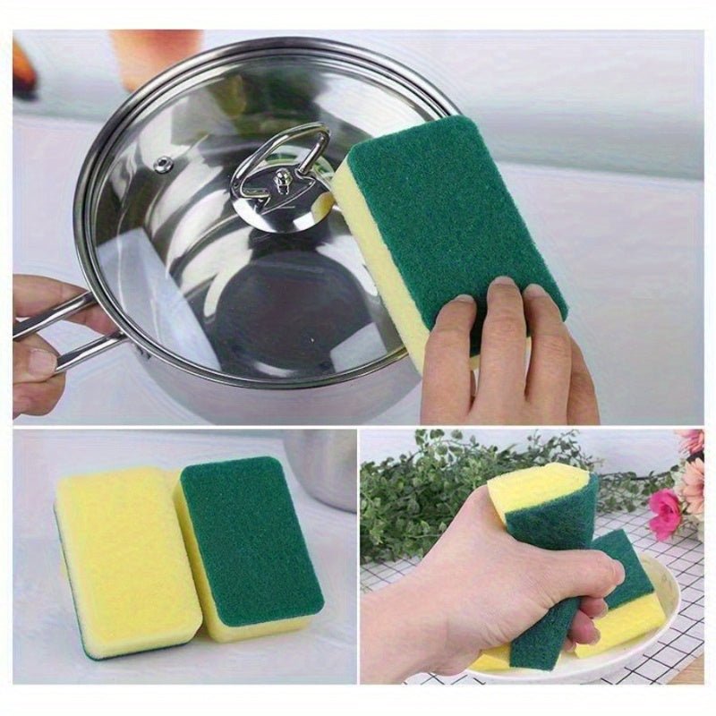 18/36pcs Multi-Purpose Kitchen Cleaning Sponges - High Absorbency, Rust & Oil Removal, Double-Layer Design, Suitable for Utensils, Cookware, and Furniture