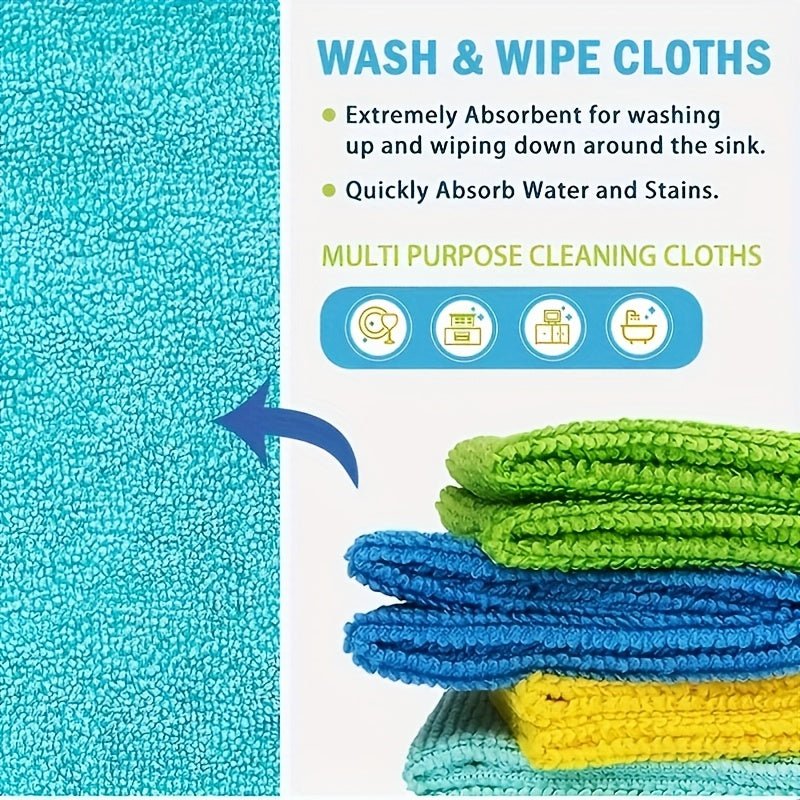 2pcs Options: 20/10pcs Multi-Purpose Microfiber Cleaning Cloths, Reusable & Quick-Dry Towels for Kitchen, Yard, and Commercial Use - Washable Gift Set
