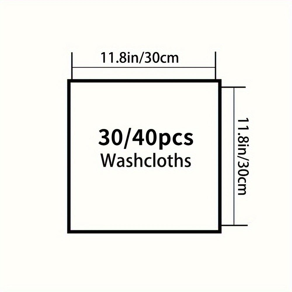 30/40 white small square towels, 30*30 rectangular fabric, multi-purpose durable household towels suitable for home, hotel, camping bathroom supplies, and cleaning cloths