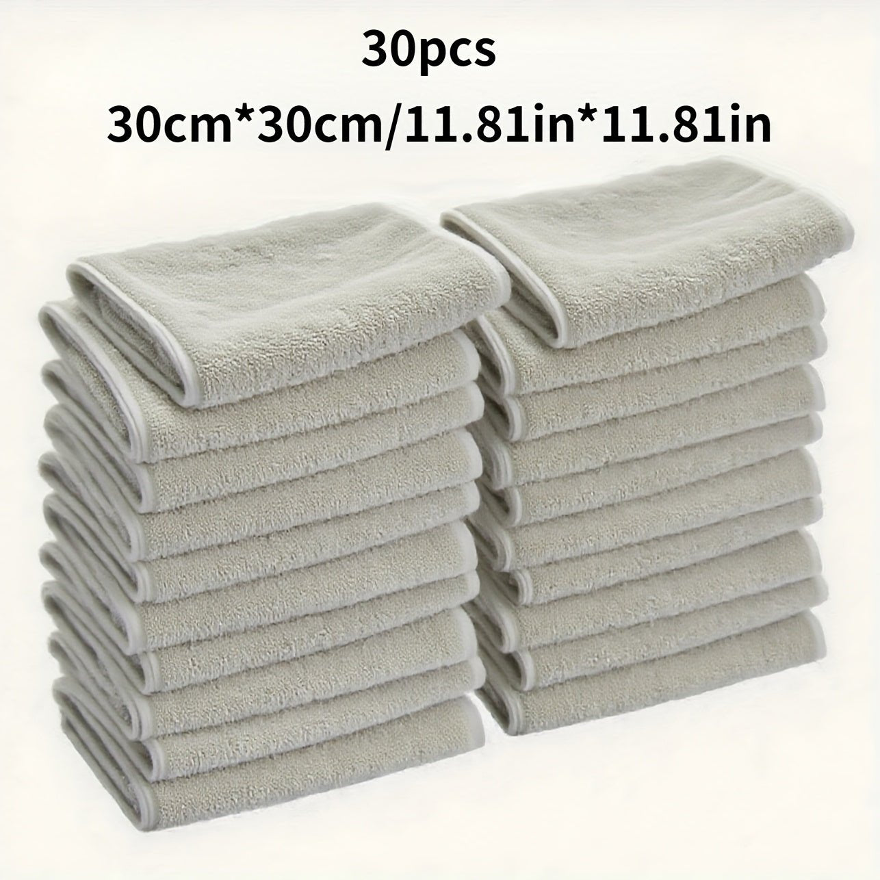 30/40 white small square towels, 30*30 rectangular fabric, multi-purpose durable household towels suitable for home, hotel, camping bathroom supplies, and cleaning cloths