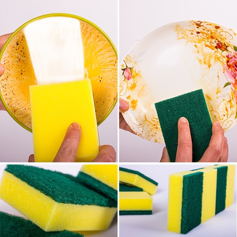 18/36pcs Multi-Purpose Kitchen Cleaning Sponges - High Absorbency, Rust & Oil Removal, Double-Layer Design, Suitable for Utensils, Cookware, and Furniture