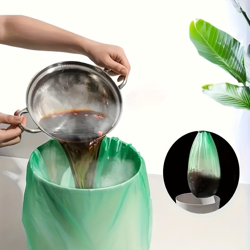50pcs/2 Rolls, 4-5 Gallon Capacity, Odorless, Extra Thick & Leakproof Green Trash Bags, Heavy-Duty, 20L Household Garbage Bags