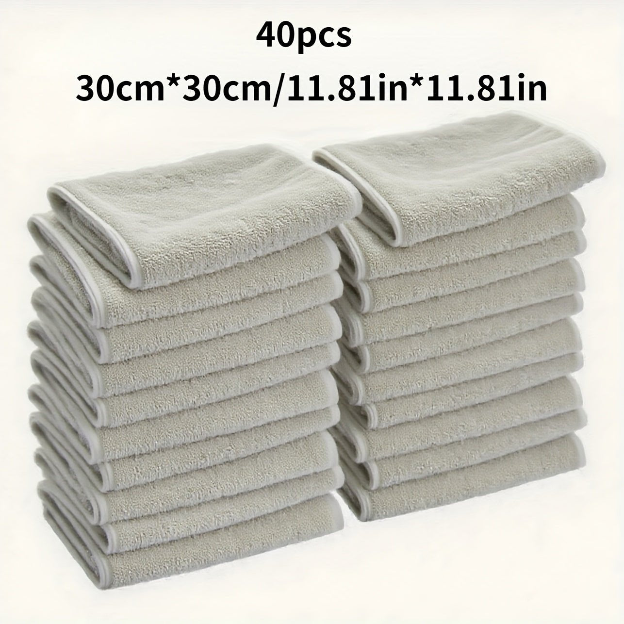 30/40 white small square towels, 30*30 rectangular fabric, multi-purpose durable household towels suitable for home, hotel, camping bathroom supplies, and cleaning cloths