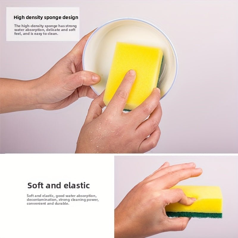 18/36pcs Multi-Purpose Kitchen Cleaning Sponges - High Absorbency, Rust & Oil Removal, Double-Layer Design, Suitable for Utensils, Cookware, and Furniture
