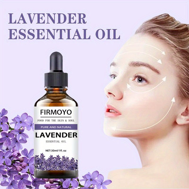 Natural lavender essential oil,30ml/100ml, high concentration of fragrance,plant extracts,facial moisturising essence, easy to absorb non-greasy,so that the Light Beige looks more shiny,suitable for face, body, hair, massage,