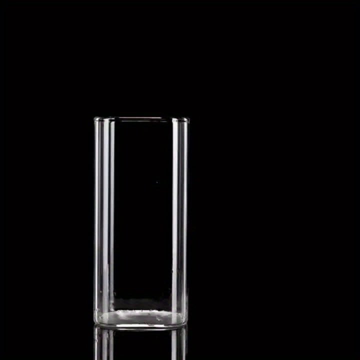 6pc High Borosilicate Glass Tumbler Set, Heat-Resistant, Transparent Multi-Purpose Drinking Glasses for Tea, Beer, Whiskey, Milk, Juice - Square Clear Glassware