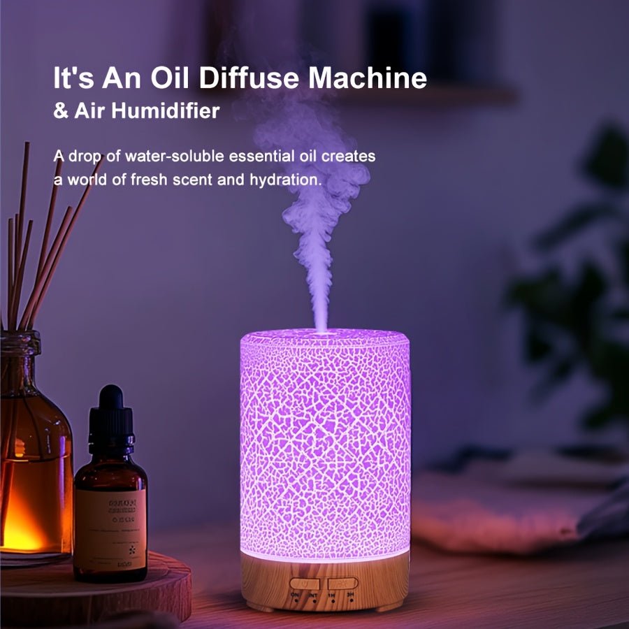 Soundwave technology Essential Oil Diffuser & Air Humidifier with Color-Changing LED Light, Auto Shut-Off, Quiet Operation, 5.07oz Large Tank, Modern Purple///White/Black Design for Home, Office, Bedroom, Living Room - - Devi