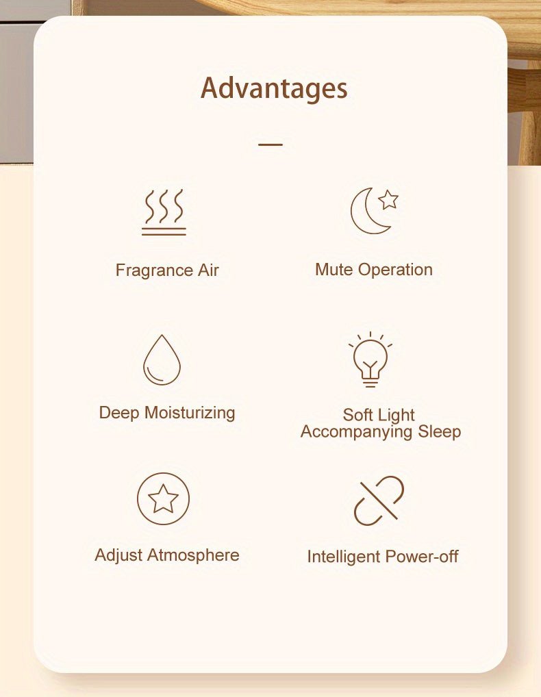 5905.51inch Essential Oil Diffuser & Humidifier with 7-Color Night Light, Usb-Powered Cool Mist for Bedroom, Office, Home - Durable PP Material, Ideal Gift, Office Humidifier, Modern Aesthetic, Sleek Design, Wellness Enthusia