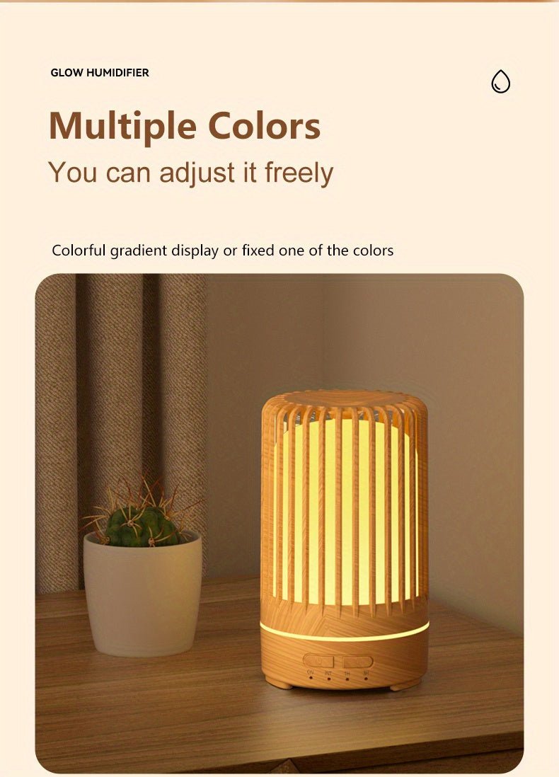 5905.51inch Essential Oil Diffuser & Humidifier with 7-Color Night Light, Usb-Powered Cool Mist for Bedroom, Office, Home - Durable PP Material, Ideal Gift, Office Humidifier, Modern Aesthetic, Sleek Design, Wellness Enthusia