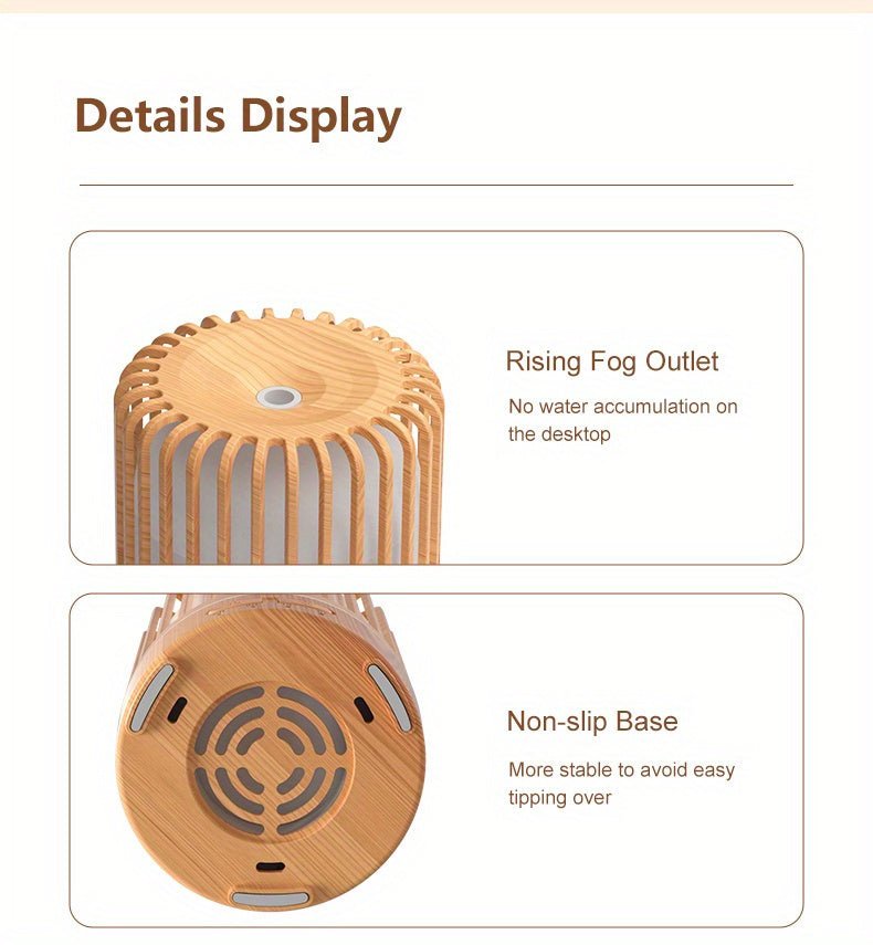 5905.51inch Essential Oil Diffuser & Humidifier with 7-Color Night Light, Usb-Powered Cool Mist for Bedroom, Office, Home - Durable PP Material, Ideal Gift, Office Humidifier, Modern Aesthetic, Sleek Design, Wellness Enthusia