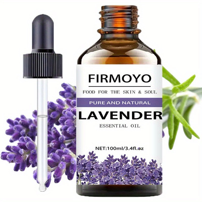 Natural lavender essential oil,30ml/100ml, high concentration of fragrance,plant extracts,facial moisturising essence, easy to absorb non-greasy,so that the Light Beige looks more shiny,suitable for face, body, hair, massage,