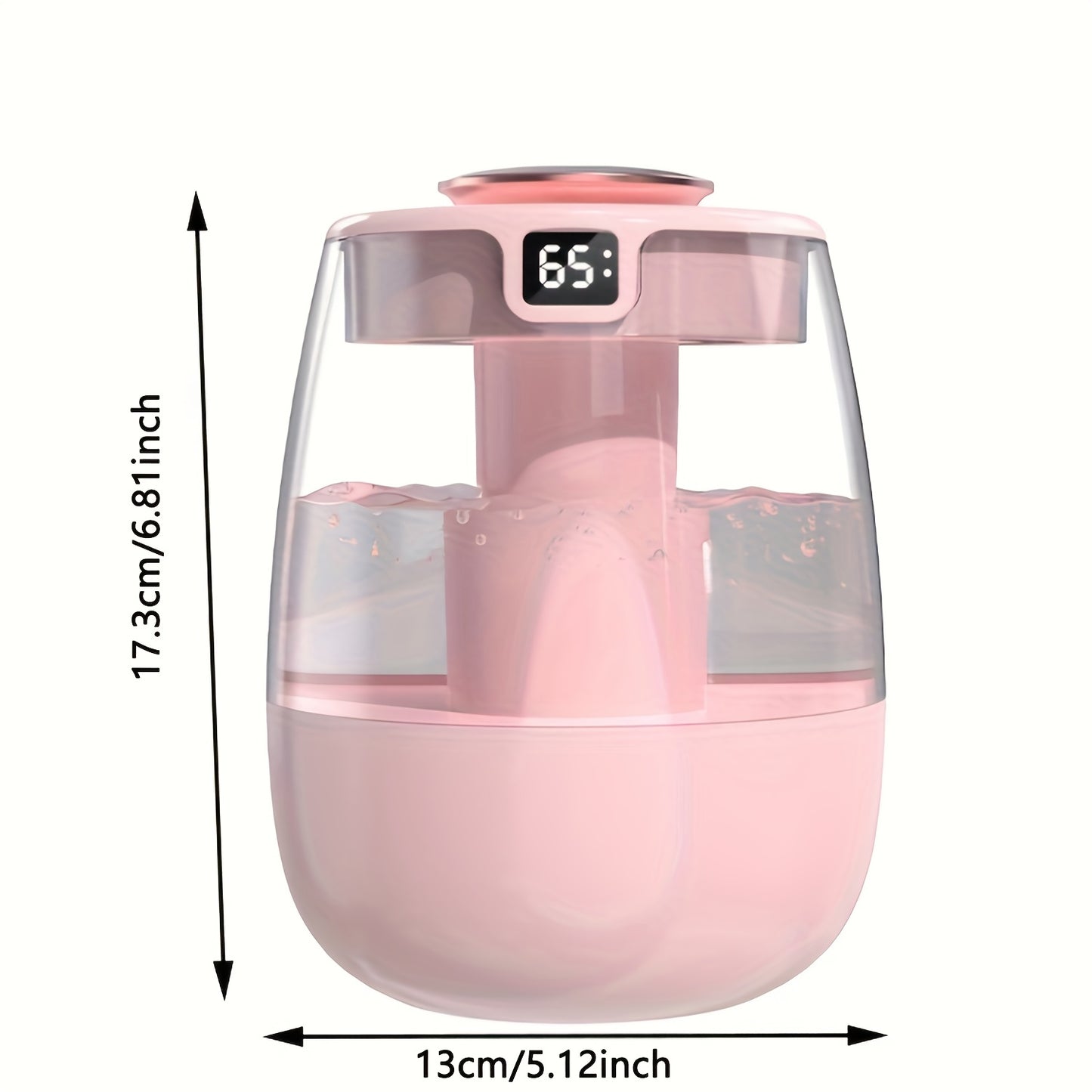 1pc Whisper Quiet Ultrasonic Humidifier with Warm Night Light, Large Capacity USB Portable Tabletop Mist Maker for Bedroom Office, Double Spray, Water Level Display, Key Control, Up to 84.54oz Tank, <10m² Coverage, 10.14oz/h