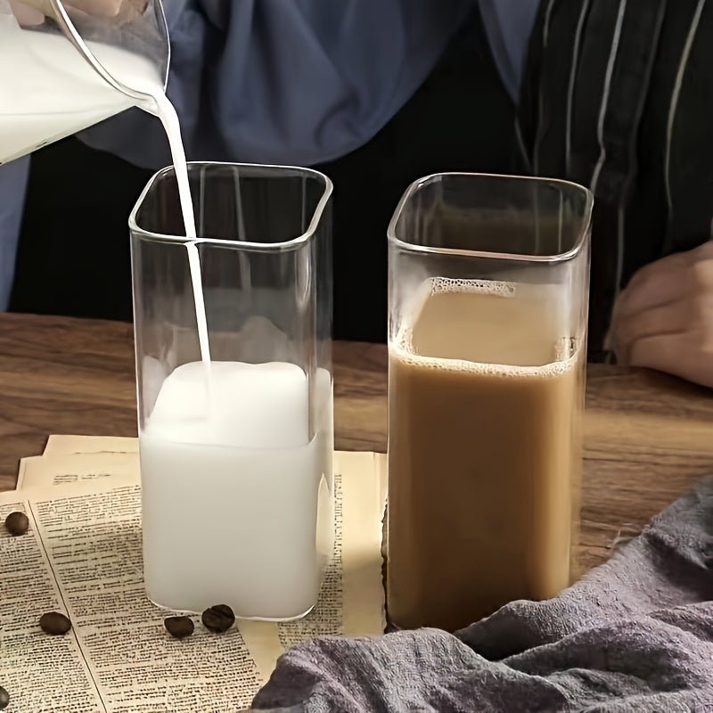 6pcs/4pcs/2pcs Square Drinking Glass Transparent Modern Glassware Cocktail Coffee Juice Beer Mixing Glasses (8.45oz 13.53oz 16.91oz), Best for Christmas