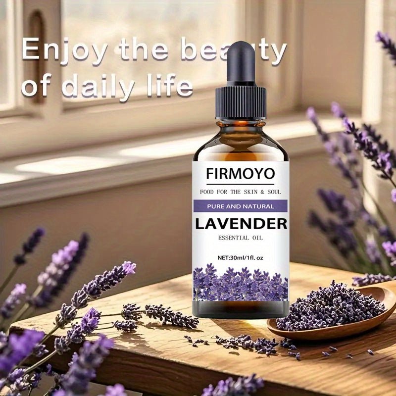 Natural lavender essential oil,30ml/100ml, high concentration of fragrance,plant extracts,facial moisturising essence, easy to absorb non-greasy,so that the Light Beige looks more shiny,suitable for face, body, hair, massage,