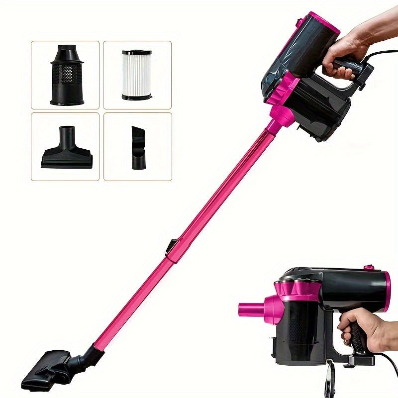 [600W Vacuum Cleaner] 1pc 600W High-Power Vacuum Cleaner | Versatile for Dry & Wet Use, Low Noise, Portable Handheld Design with Detachable Bucket & Accessories | Ideal for Pet Hair, Hard Floors & Carpets, Pink & Black, Vacuu