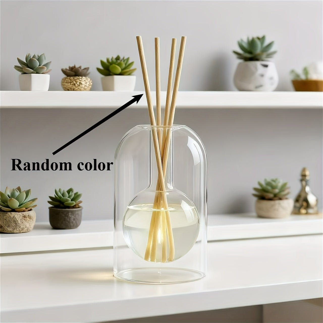 1 Elegant Portable Essential Oil Diffuser & Decorative Container - Battery-Free, No Power Required, Safe for Pets &, Spherical/Bottle-Shaped Diffuser with Vertical Lines, Home/Office/Bedroom Diffuser for (Oil Not Included), D