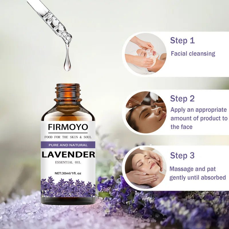 Natural lavender essential oil,30ml/100ml, high concentration of fragrance,plant extracts,facial moisturising essence, easy to absorb non-greasy,so that the Light Beige looks more shiny,suitable for face, body, hair, massage,