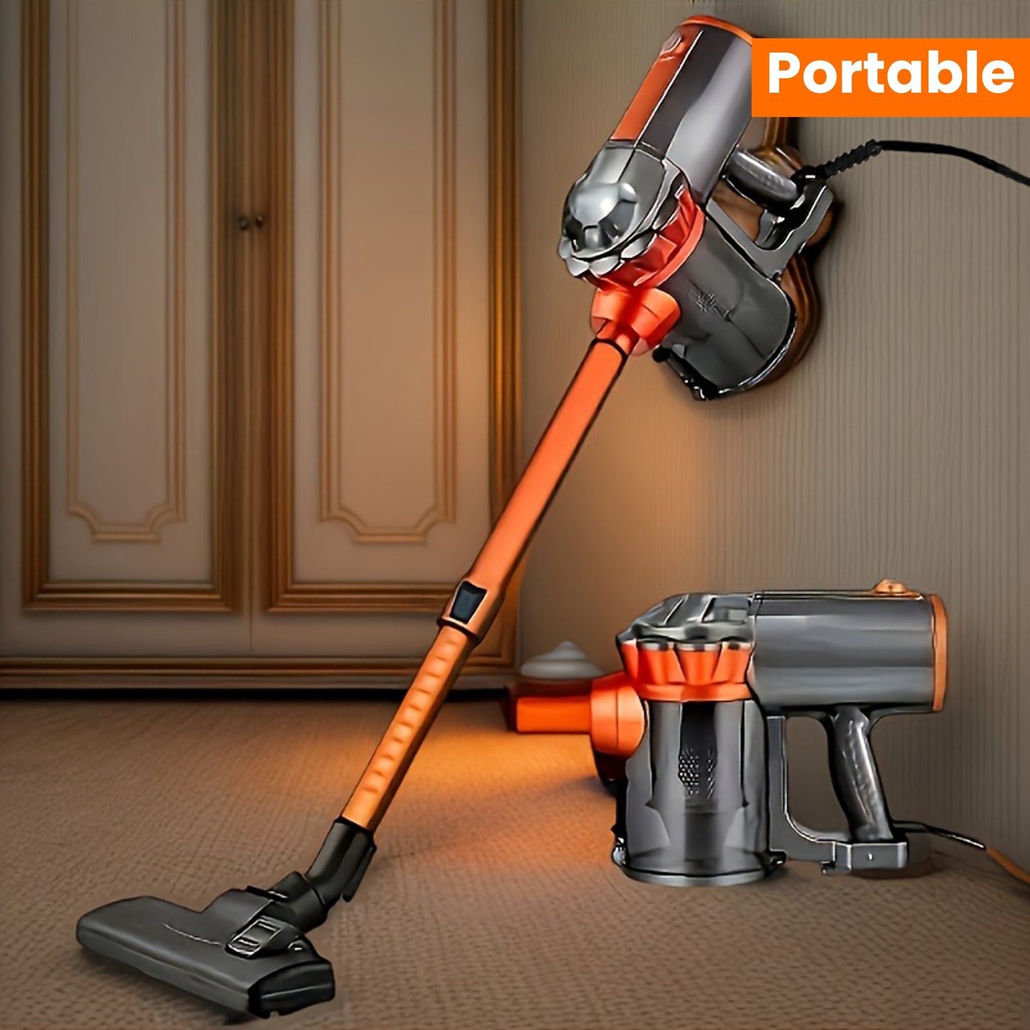 1pc, 110V Vacuum Cleaner 18KPA Wet&Dry 600W High Power Vacuum Cleaner, Portable Household Low Noise Handheld Vacuum For Pet Hair, Hard Floor And Carpet, 4-in-1 Lightweight Handheld Rod Vacuum Cleaner
