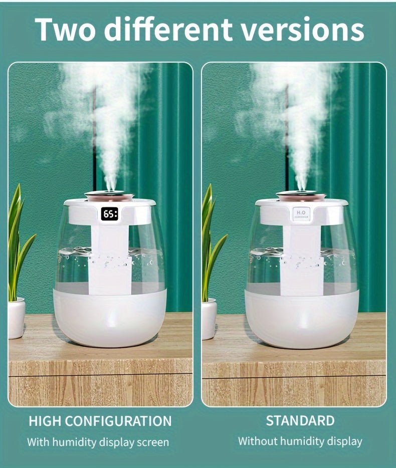 1pc Whisper Quiet Ultrasonic Humidifier with Warm Night Light, Large Capacity USB Portable Tabletop Mist Maker for Bedroom Office, Double Spray, Water Level Display, Key Control, Up to 84.54oz Tank, <10m² Coverage, 10.14oz/h