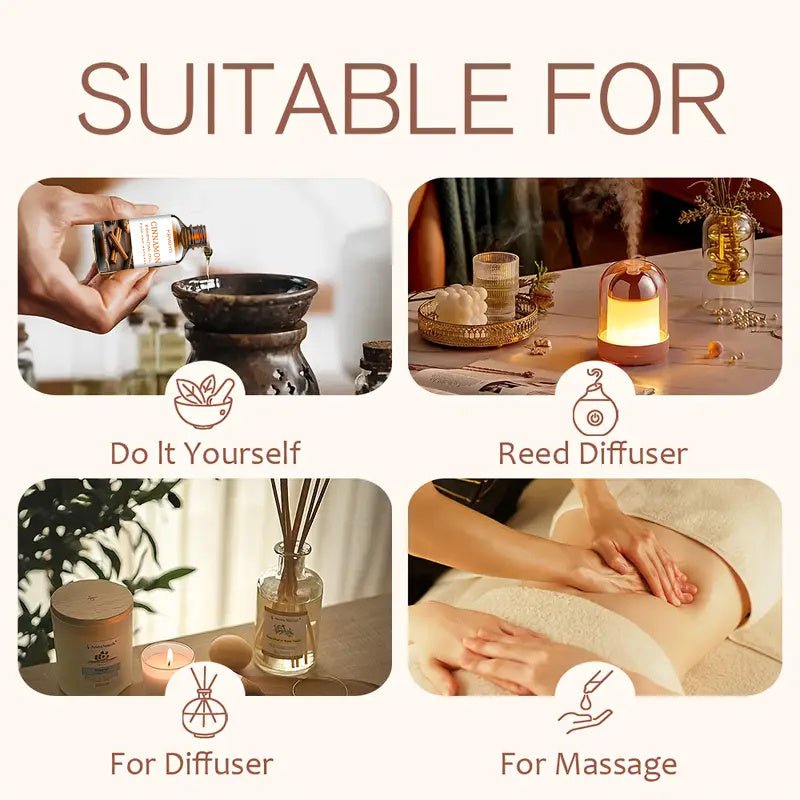 100ml (3.38fl.oz) Cinnamon Essential Oil -,, Alcohol-Free, for Hair, Light Beige, Massage, Diffusers, Moisturizing, Suitable for All Light Beige Types (Dry, Sensitive, -Prone, Oily) - Men & Women - in Amber Glass Bottle with