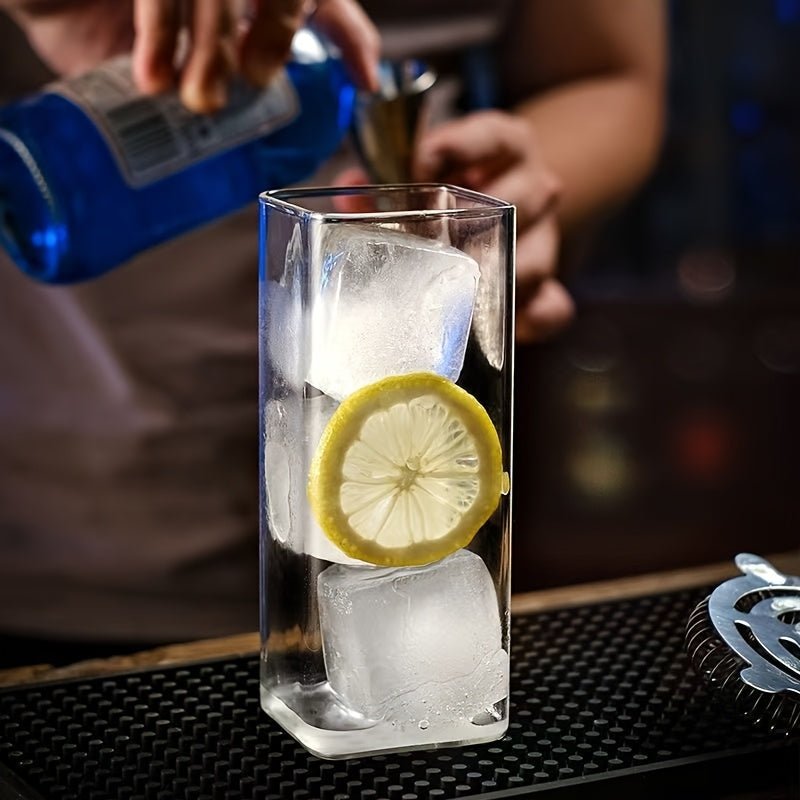 6pcs/4pcs/2pcs Square Drinking Glass Transparent Modern Glassware Cocktail Coffee Juice Beer Mixing Glasses (8.45oz 13.53oz 16.91oz), Best for Christmas