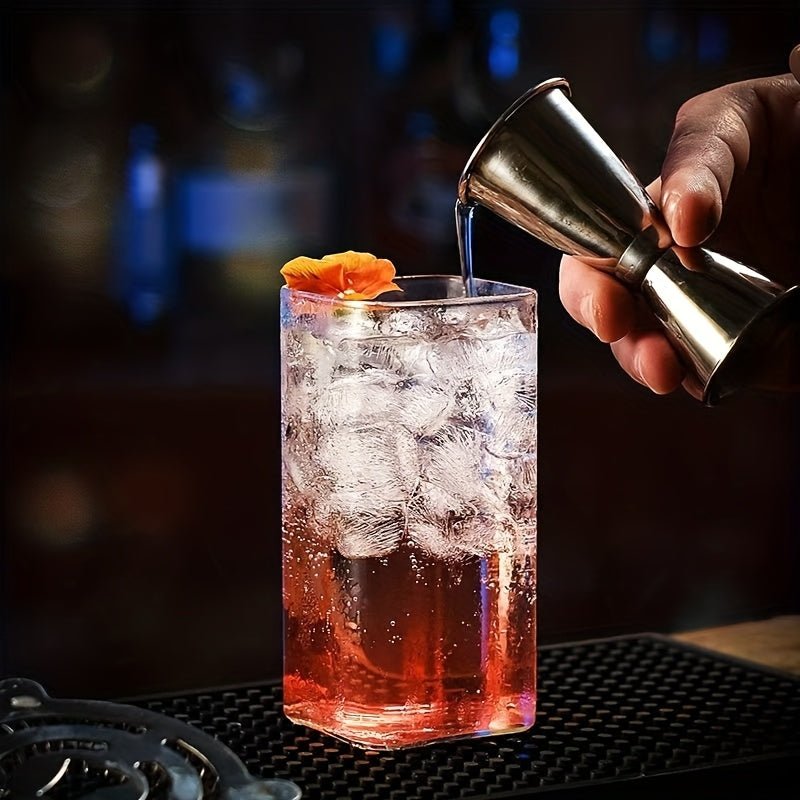 6pcs/4pcs/2pcs Square Drinking Glass Transparent Modern Glassware Cocktail Coffee Juice Beer Mixing Glasses (8.45oz 13.53oz 16.91oz), Best for Christmas