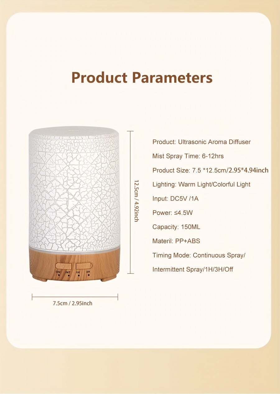 Soundwave technology Essential Oil Diffuser & Air Humidifier with Color-Changing LED Light, Auto Shut-Off, Quiet Operation, 5.07oz Large Tank, Modern Purple///White/Black Design for Home, Office, Bedroom, Living Room - - Devi