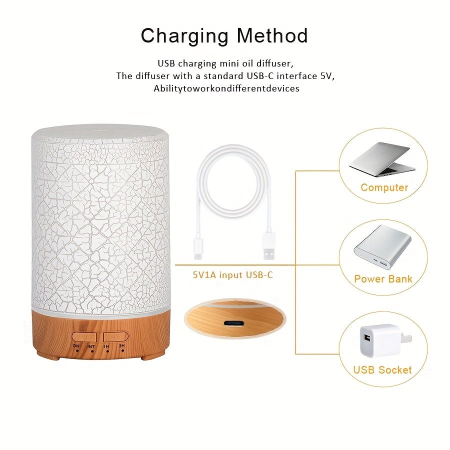 Soundwave technology Essential Oil Diffuser & Air Humidifier with Color-Changing LED Light, Auto Shut-Off, Quiet Operation, 5.07oz Large Tank, Modern Purple///White/Black Design for Home, Office, Bedroom, Living Room - - Devi