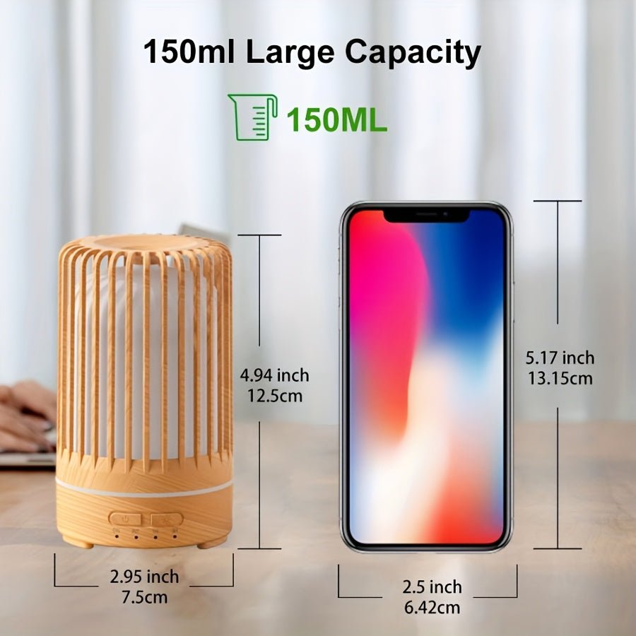 5905.51inch Essential Oil Diffuser & Humidifier with 7-Color Night Light, Usb-Powered Cool Mist for Bedroom, Office, Home - Durable PP Material, Ideal Gift, Office Humidifier, Modern Aesthetic, Sleek Design, Wellness Enthusia