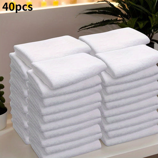 30/40 white small square towels, 30*30 rectangular fabric, multi-purpose durable household towels suitable for home, hotel, camping bathroom supplies, and cleaning cloths